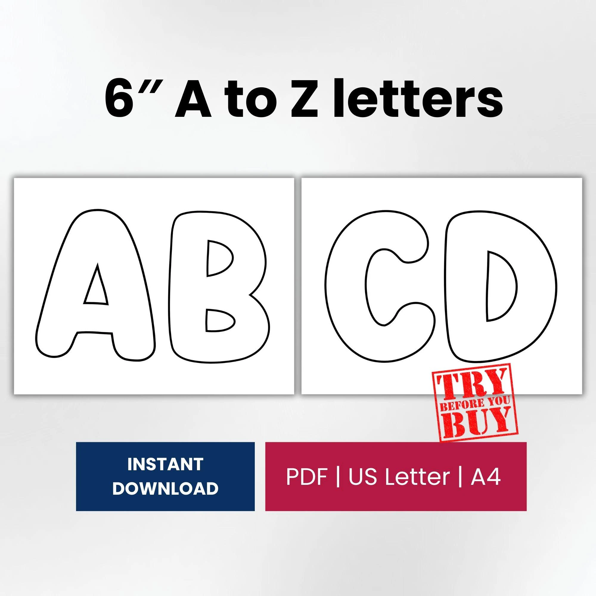 4 Inch Printable Letters