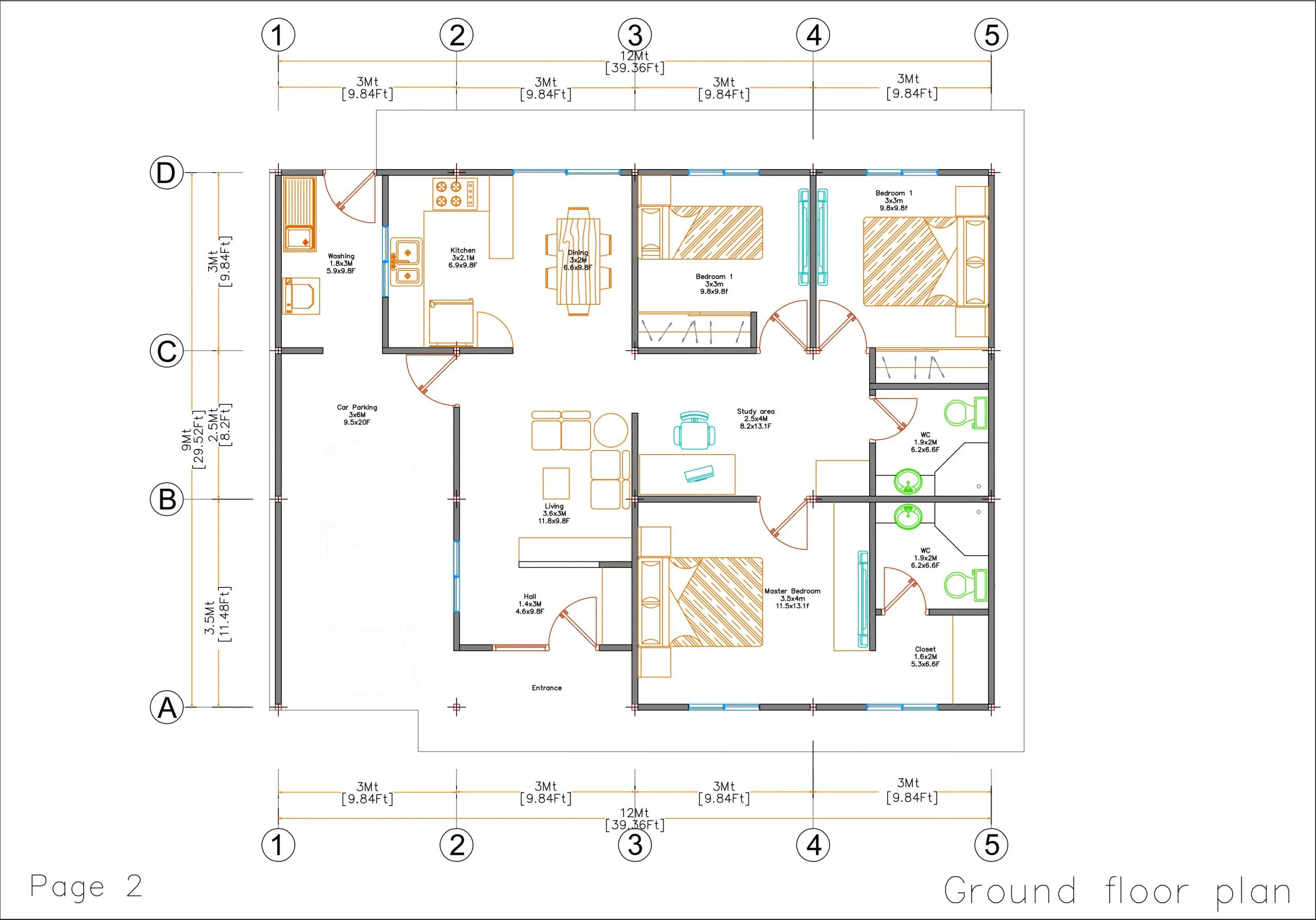 40x30 House Plan Detailing Pdf