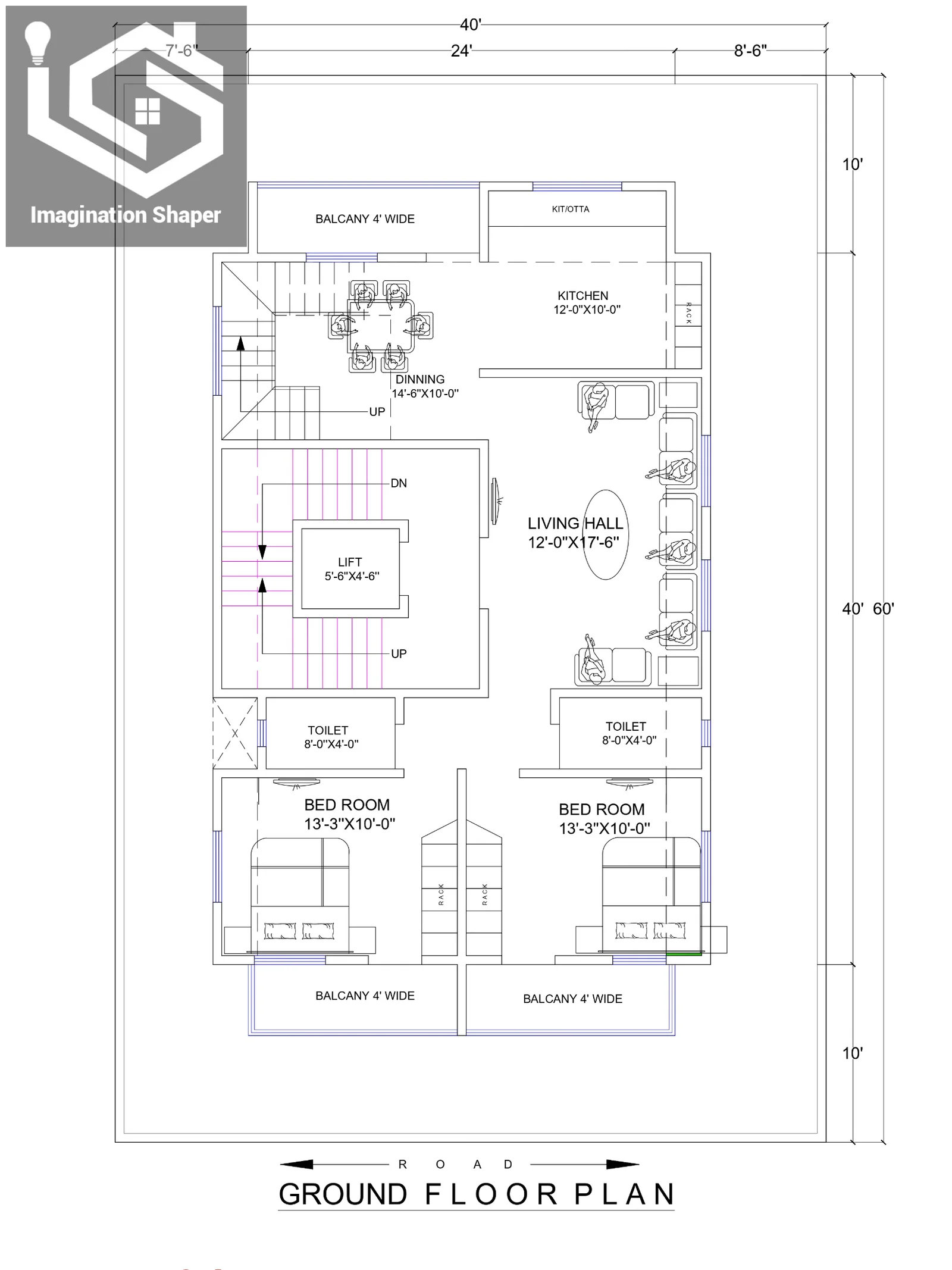 40X40 Basement Home Design 2033