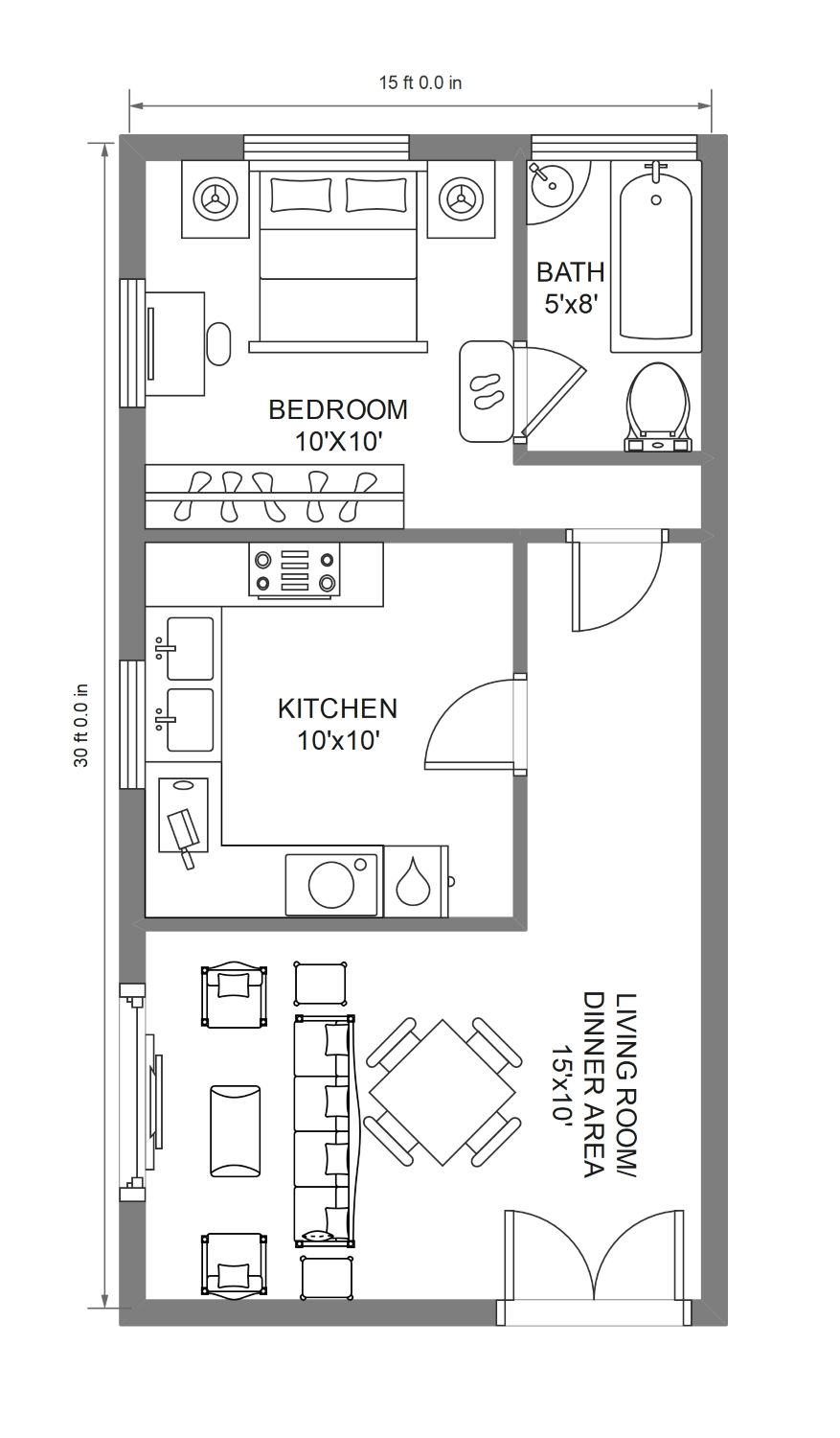 40x40 Ft Floor Plan