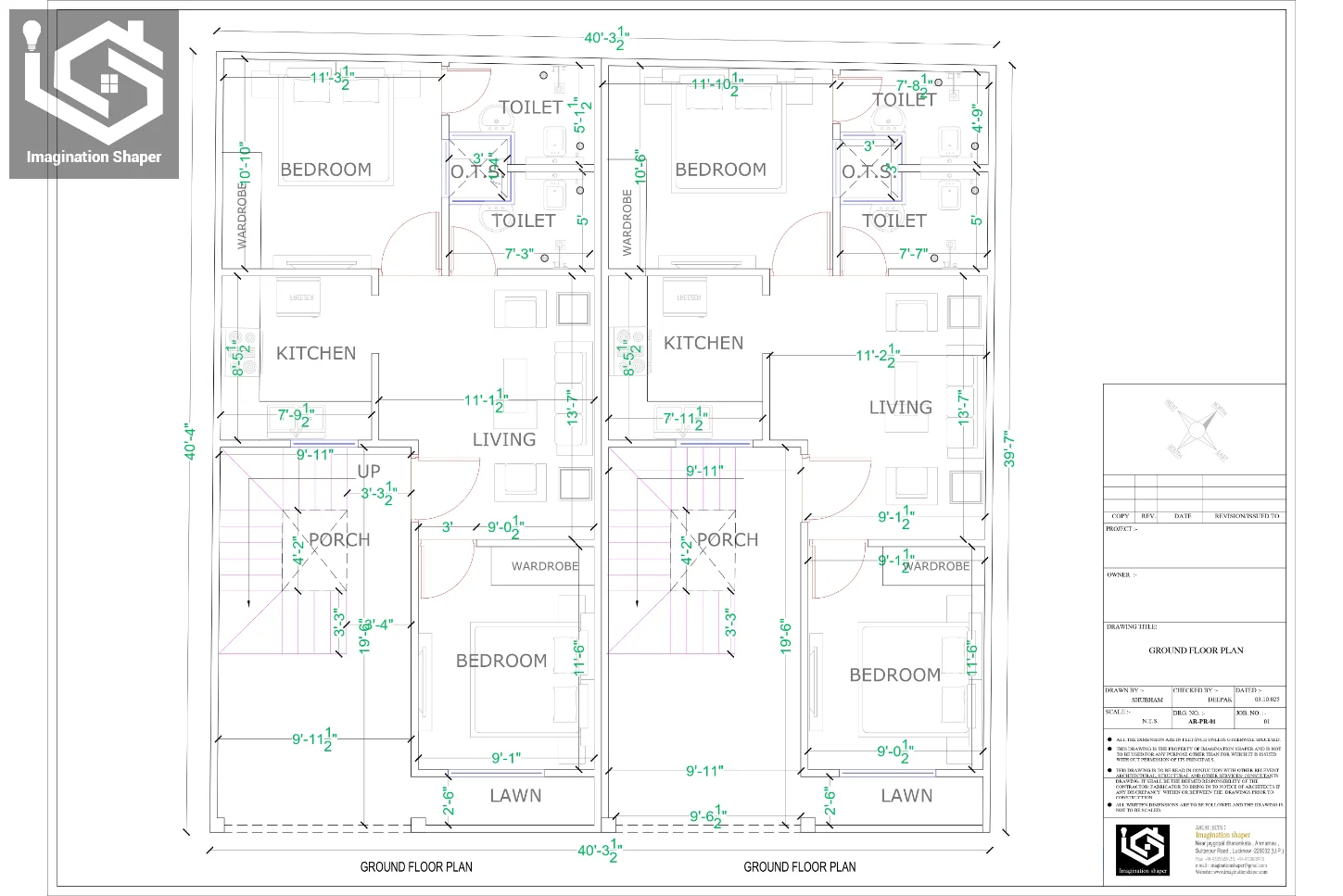 40x40 Rental Purpose House Plans