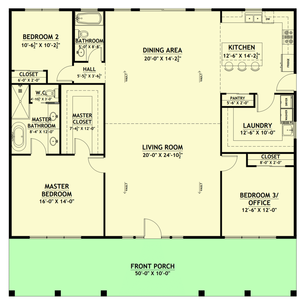 40x50 Barndominium House Plans