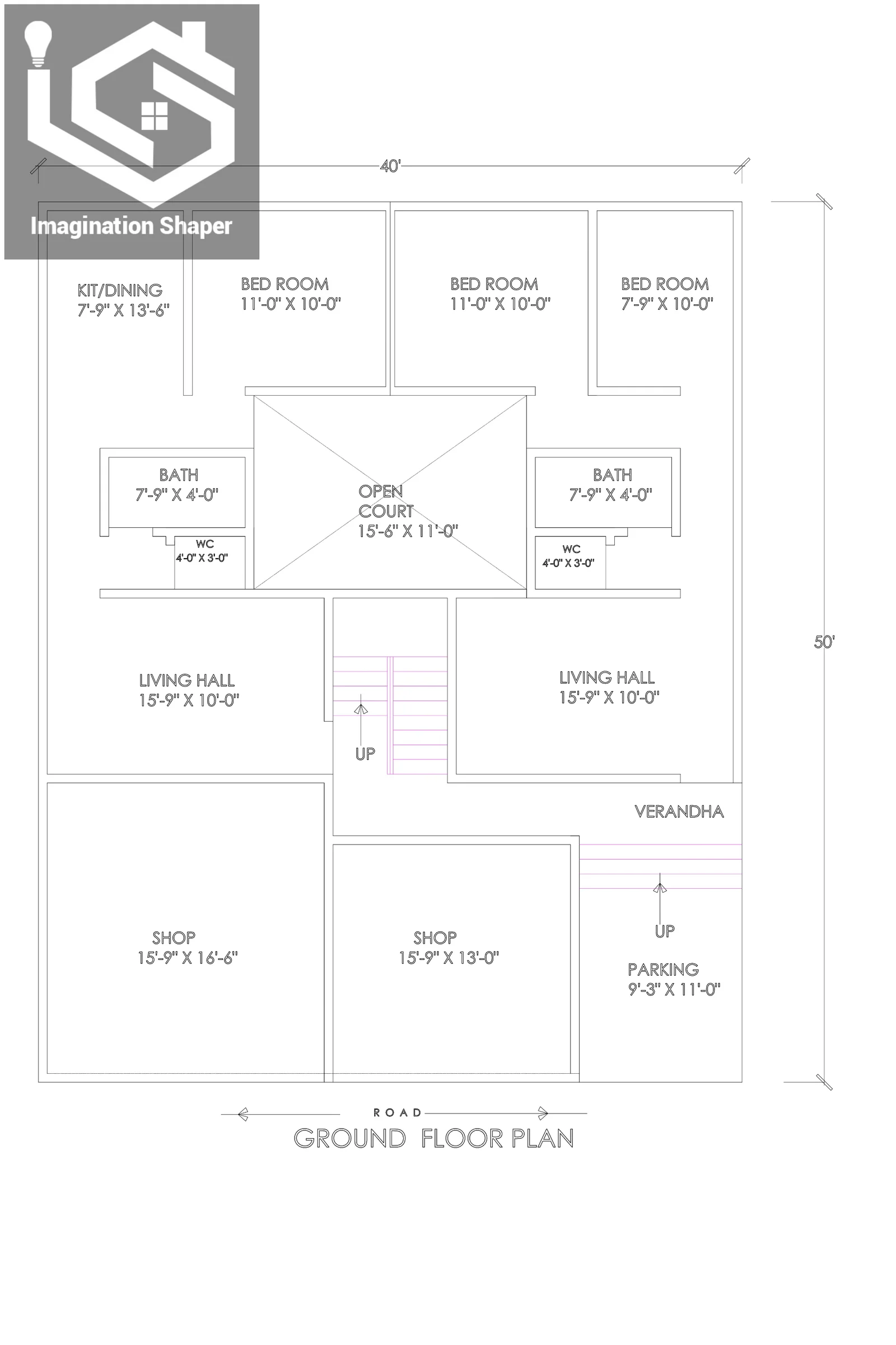 40x50 House With Shop Plans 1953