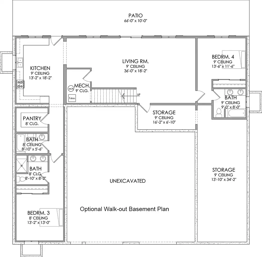 4106 Sq Ft Home 2 Story 3 Bedroom 3 Bath House Plans Plan121 145