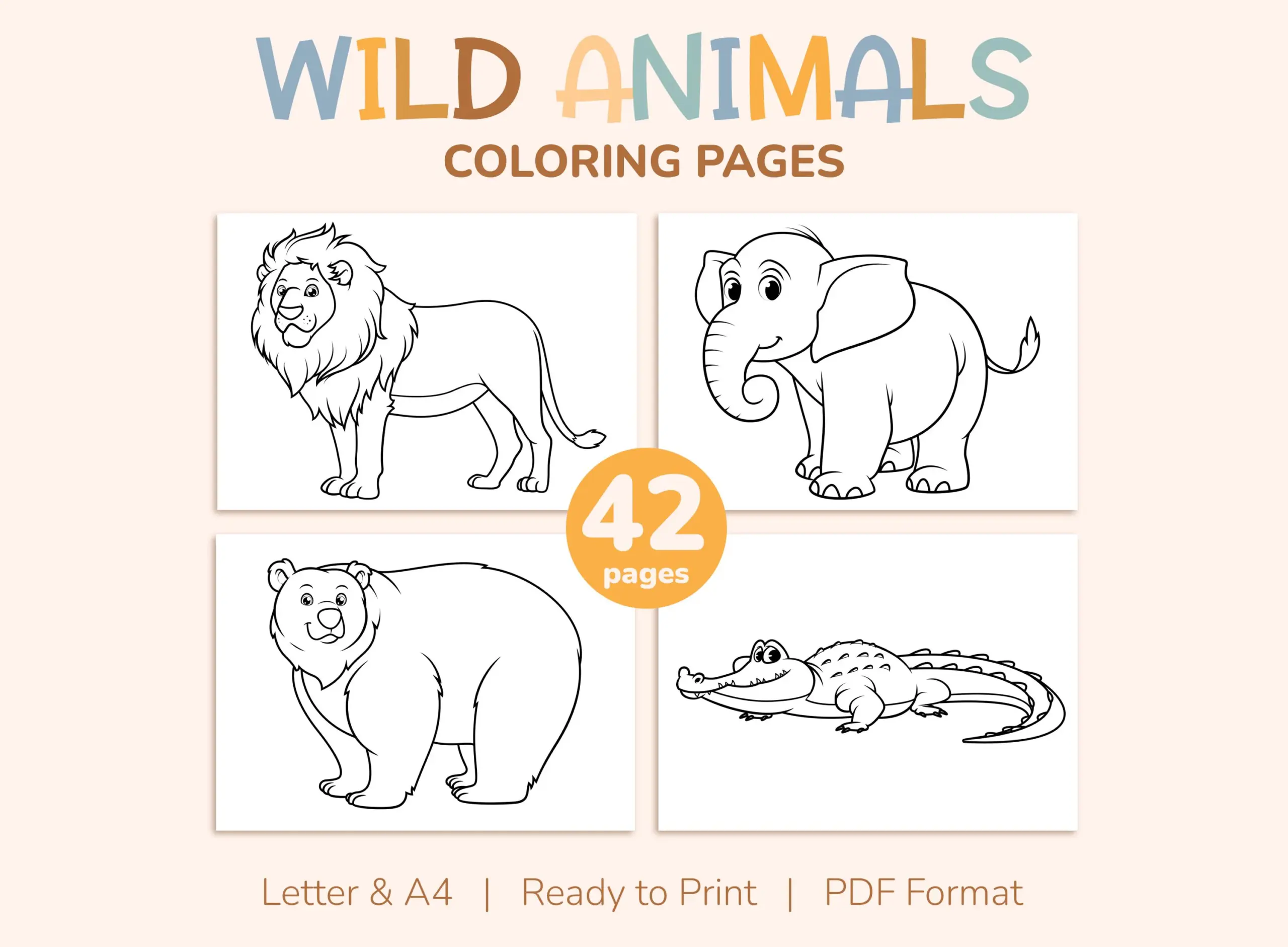 42 Printable Wild Animals Coloring Pages