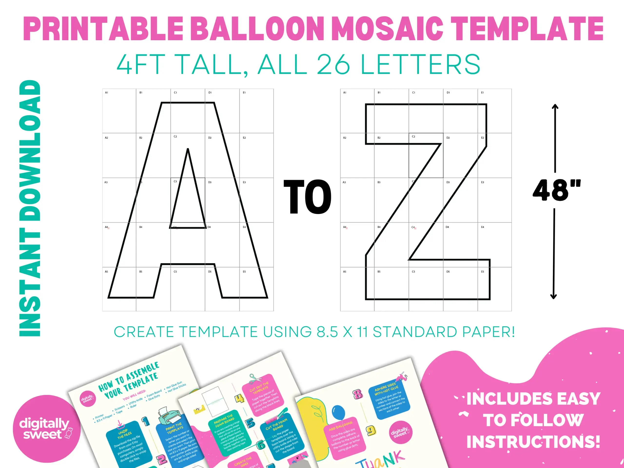 4ft Marquee Letters Template