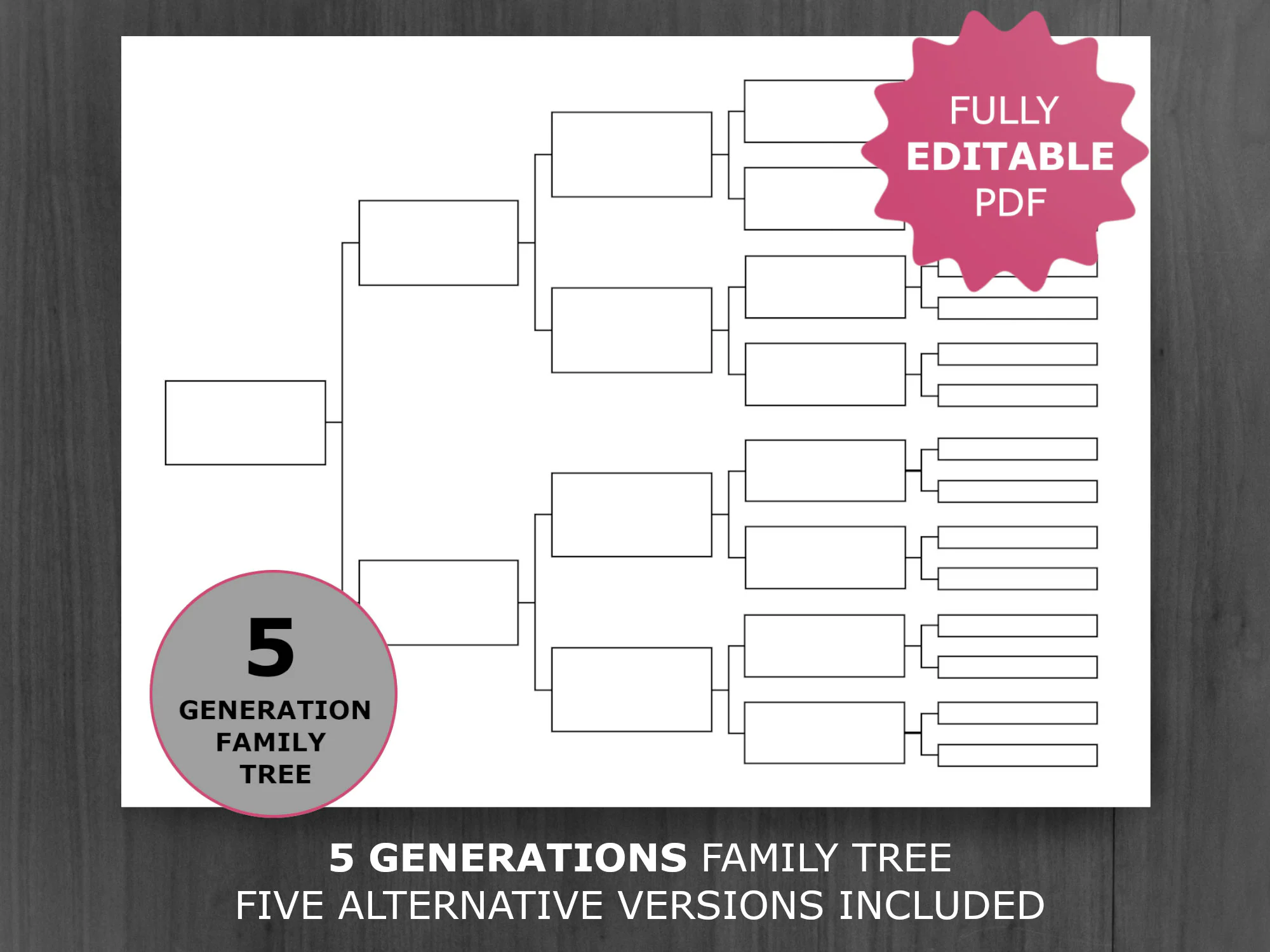 5 Generation Family Tree Chart Printable