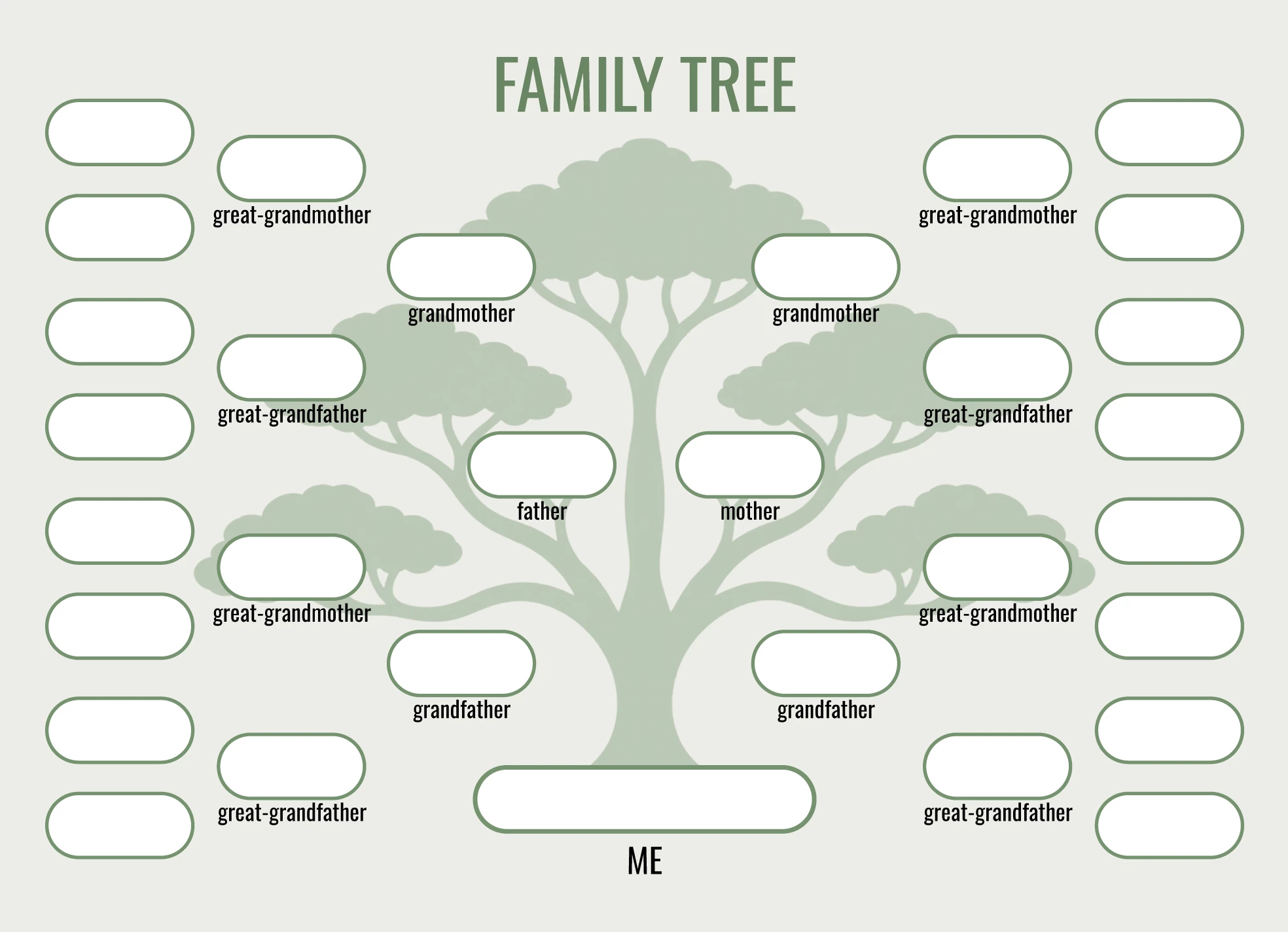 5 Generation Family Tree Free Google Docs Template
