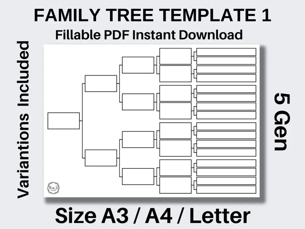 5 Generation Family Tree Template