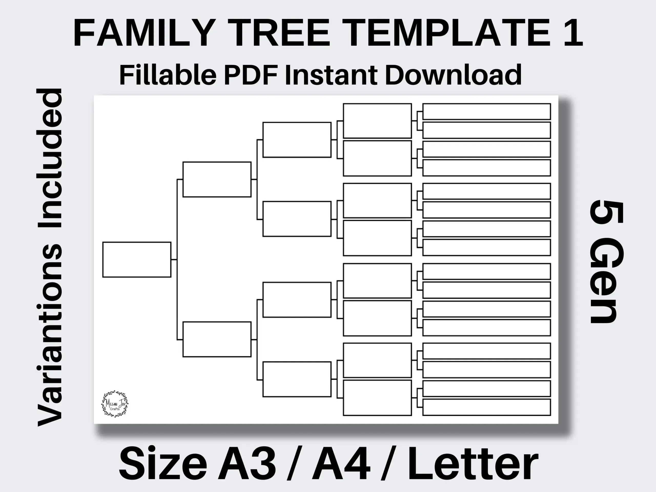 5 Generation Family Tree Template