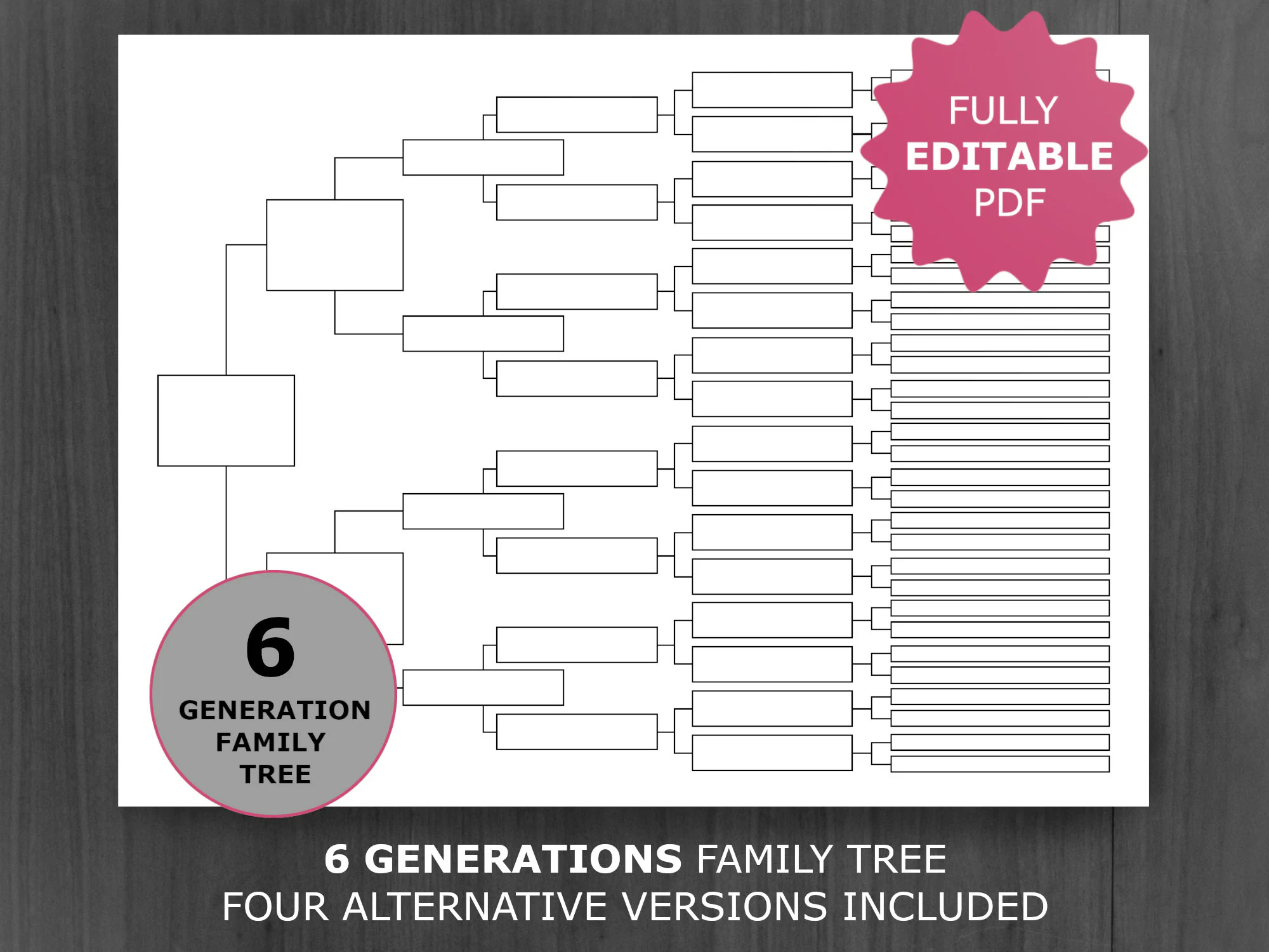 6 Generation Family Tree Chart Printable