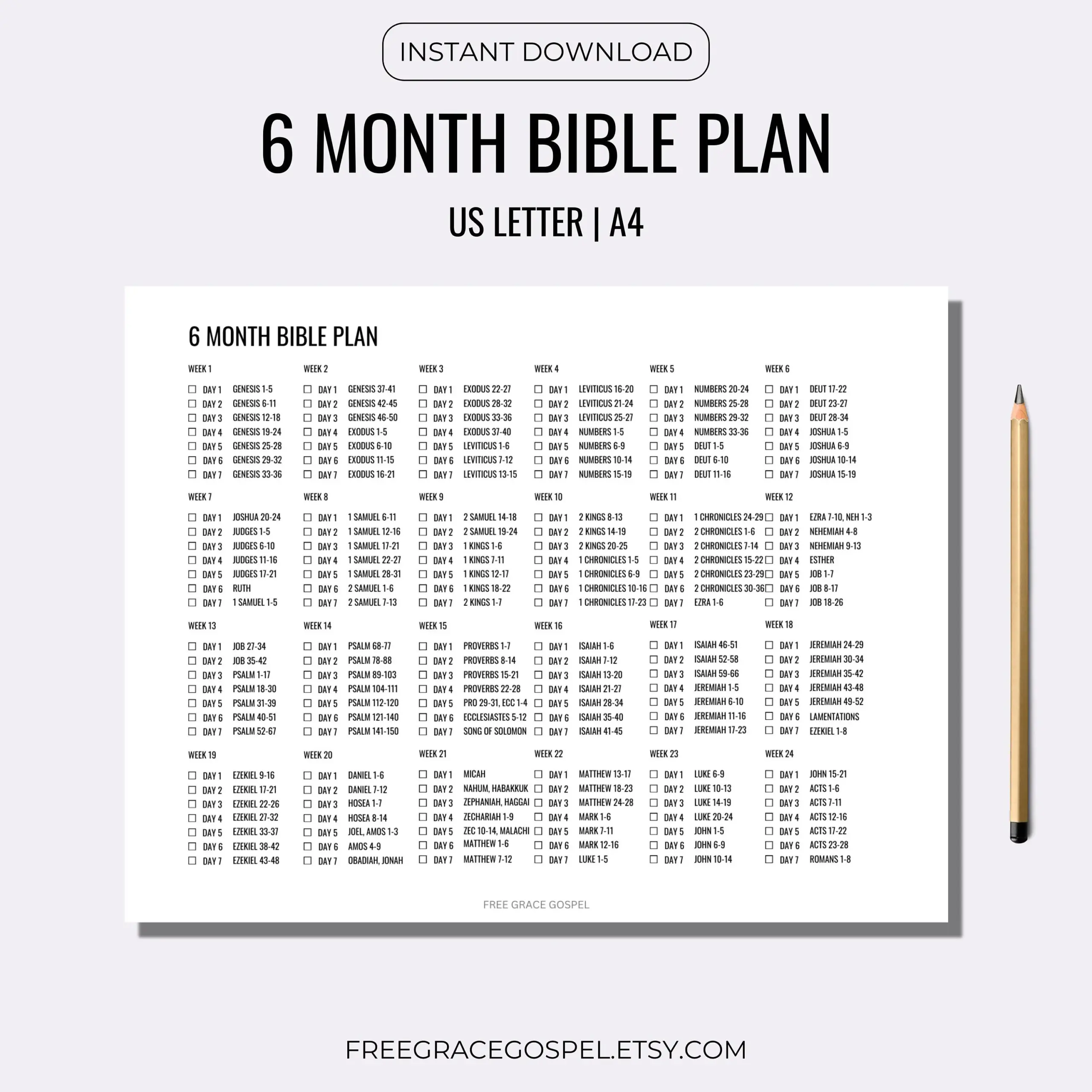 6 Month Bible Plan Bible Reading Plan