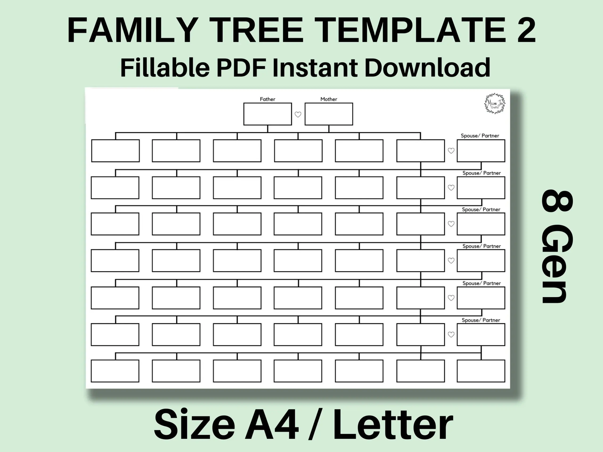 8 Generation Family Tree Template