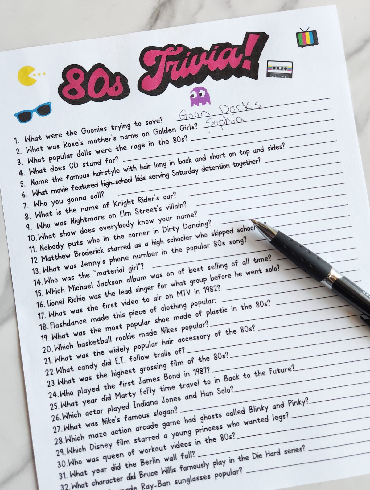 80s Trivia Questions And Answers Printable
