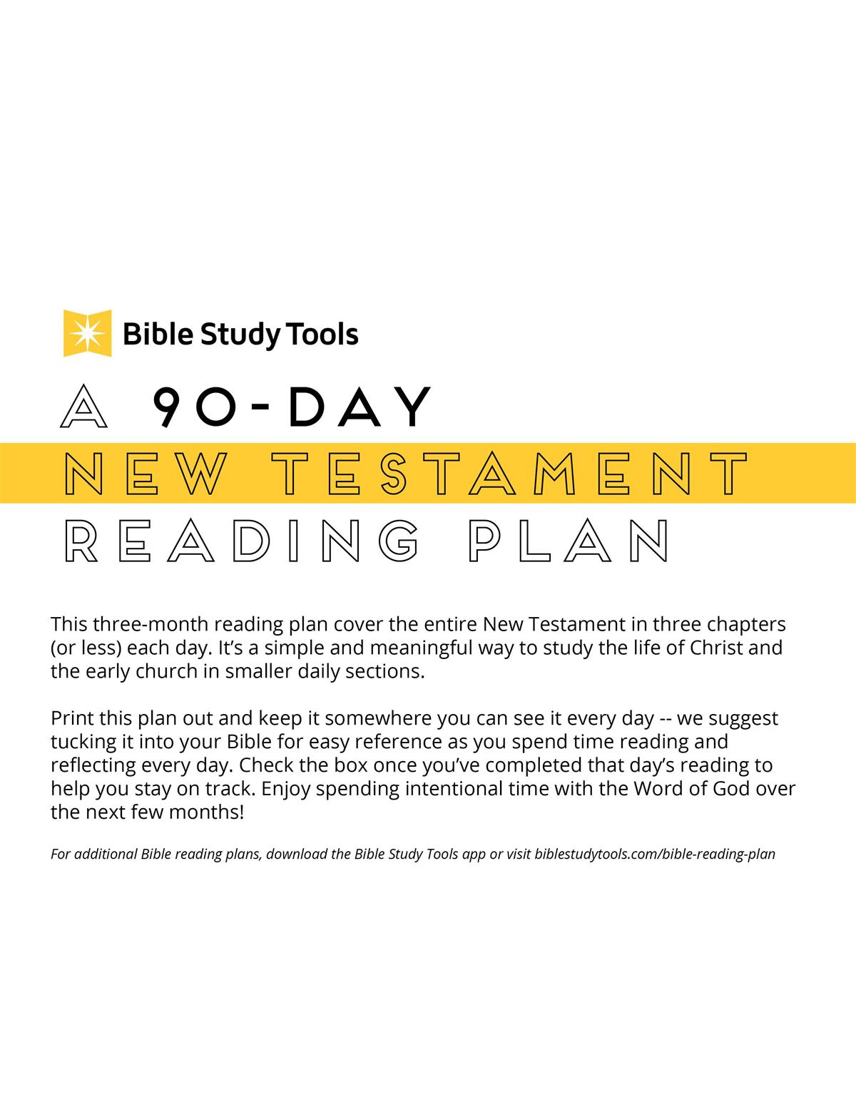 A 90 Day New Testament Reading Plan