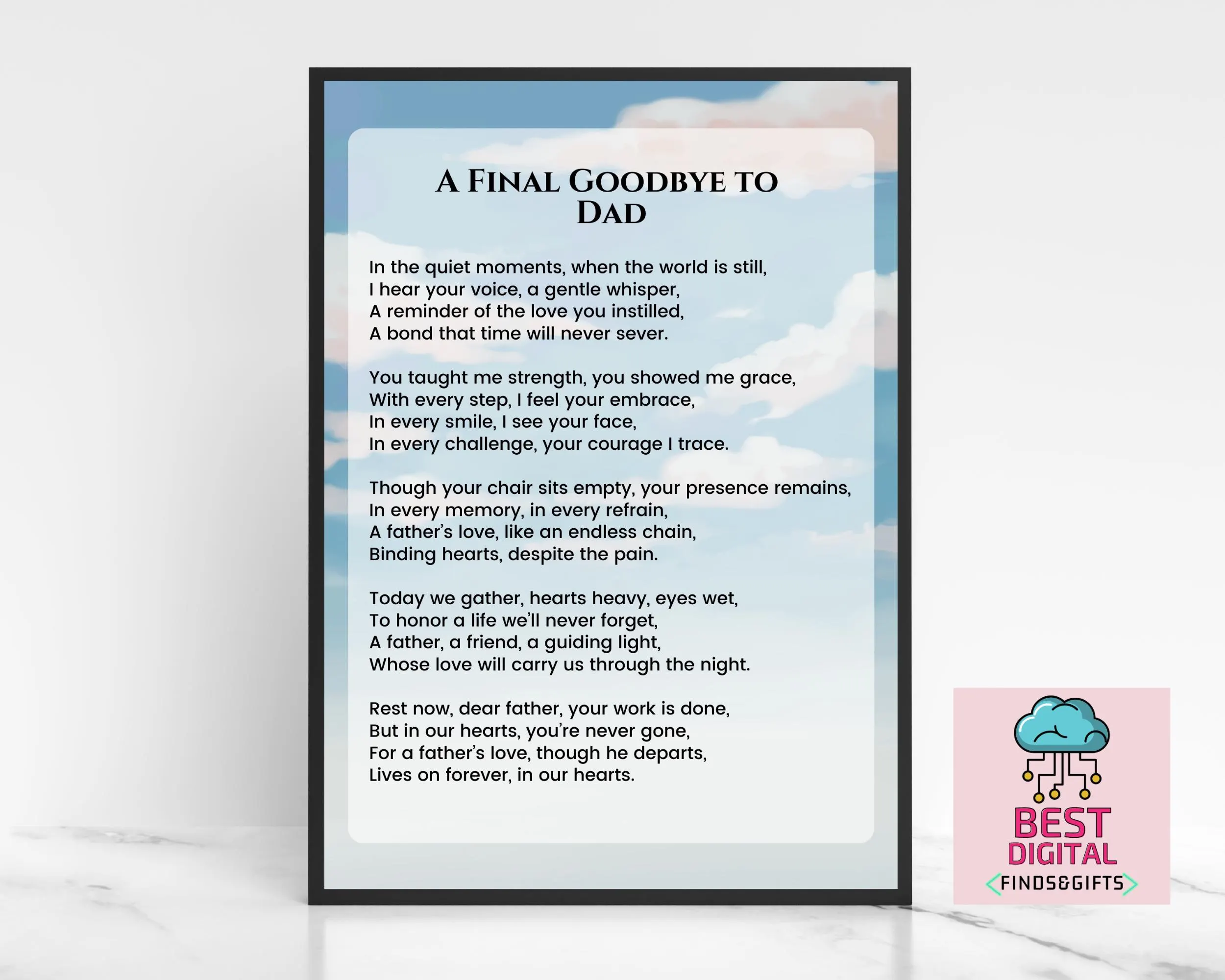 A Final Goodbye To Dad Funeral Poem
