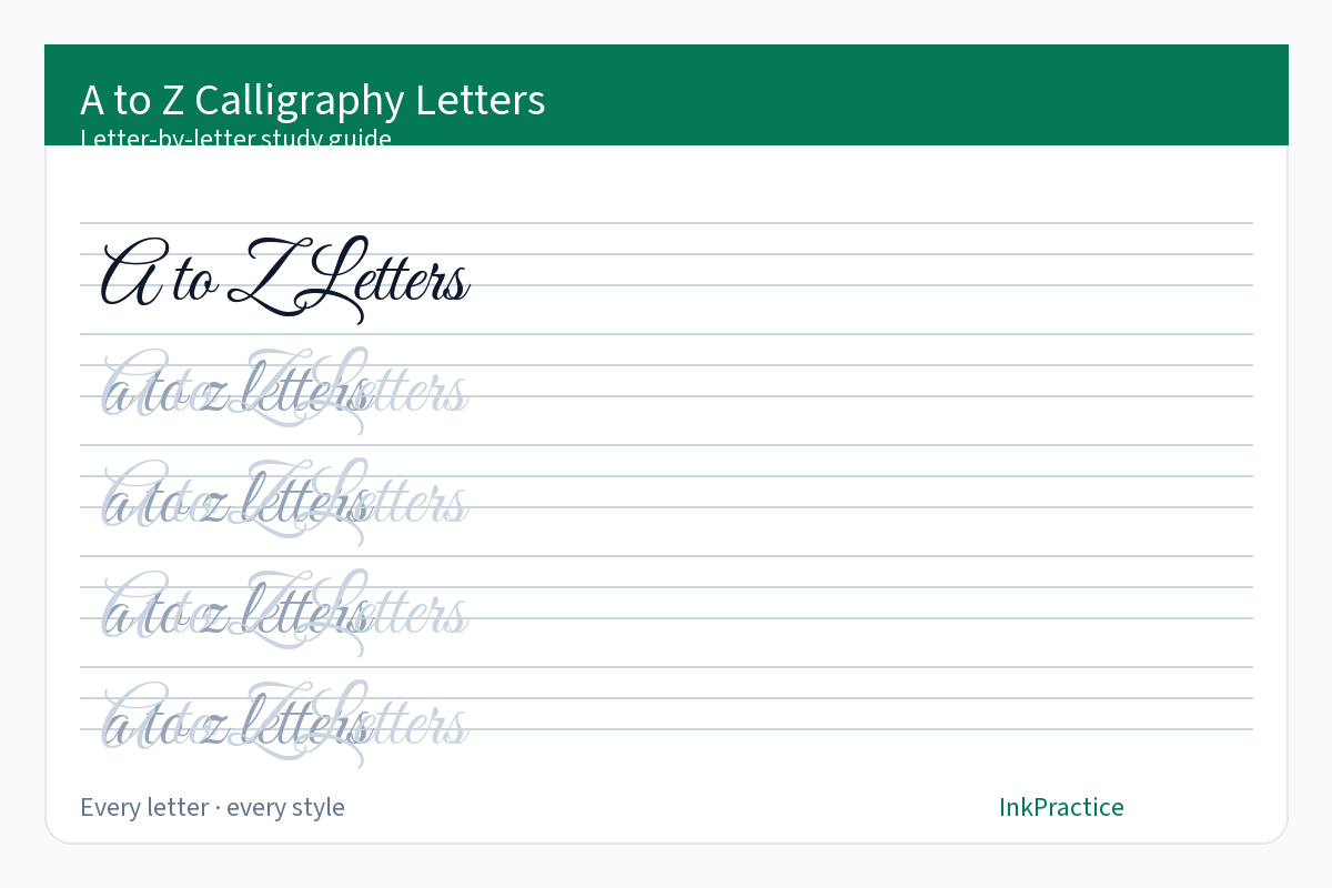 A To Z Calligraphy Letters A To Z Calligraphy Letters