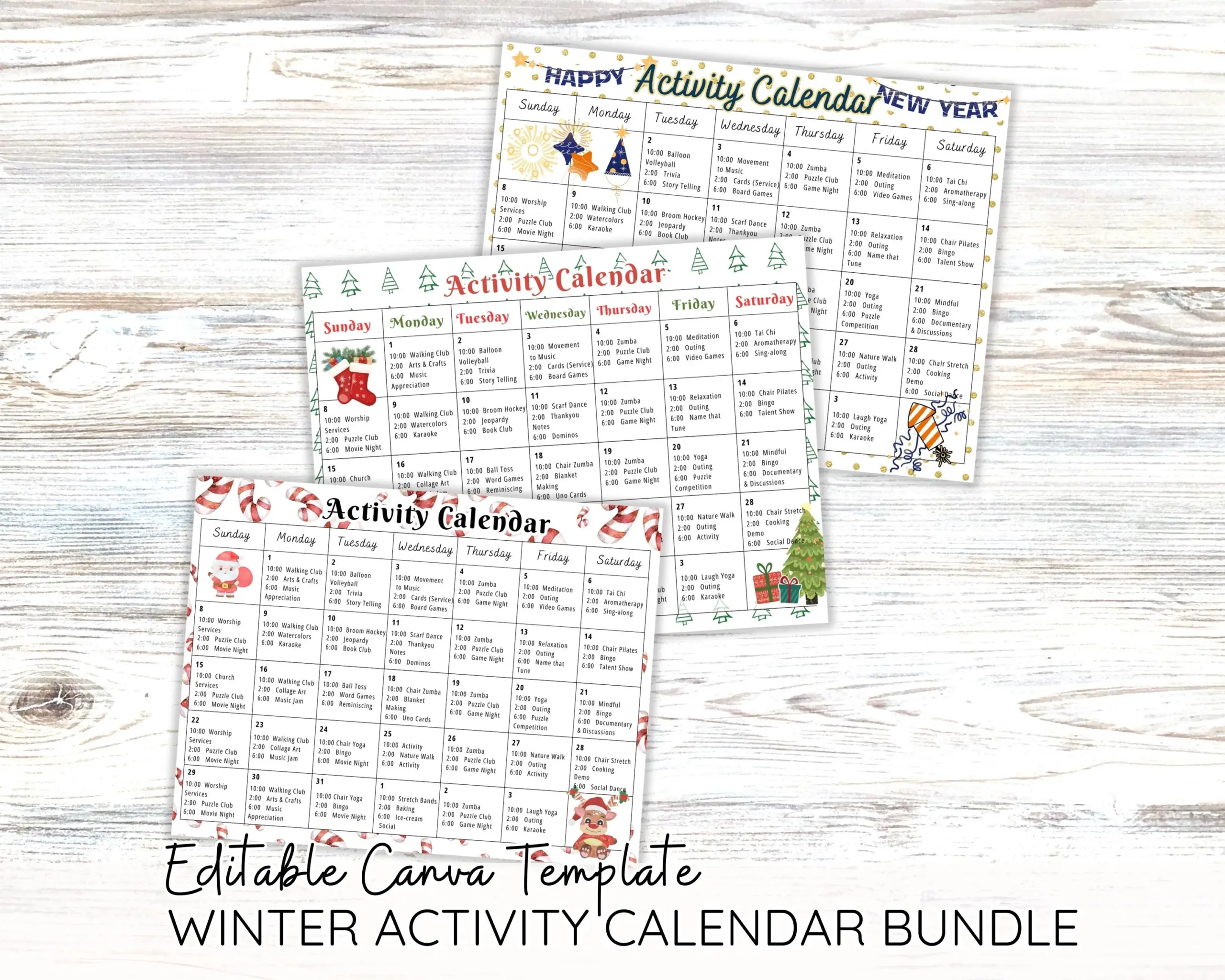 Activity Calendar Template Senior Living