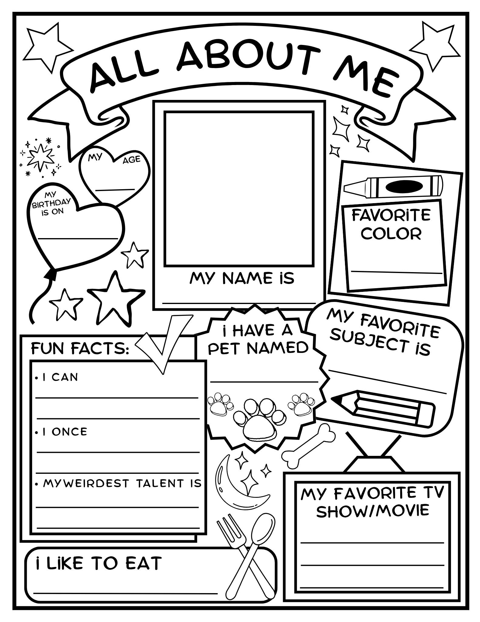 All About Me And Meet The Teacher Worksheets Back To School Templates 13298728