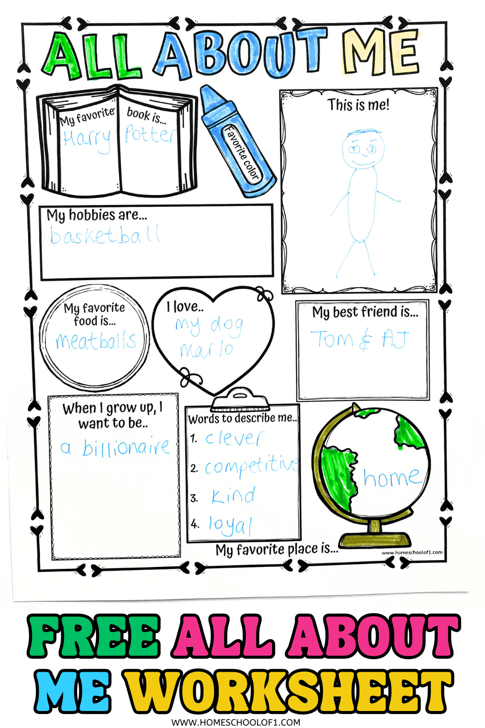 All About Me Worksheet