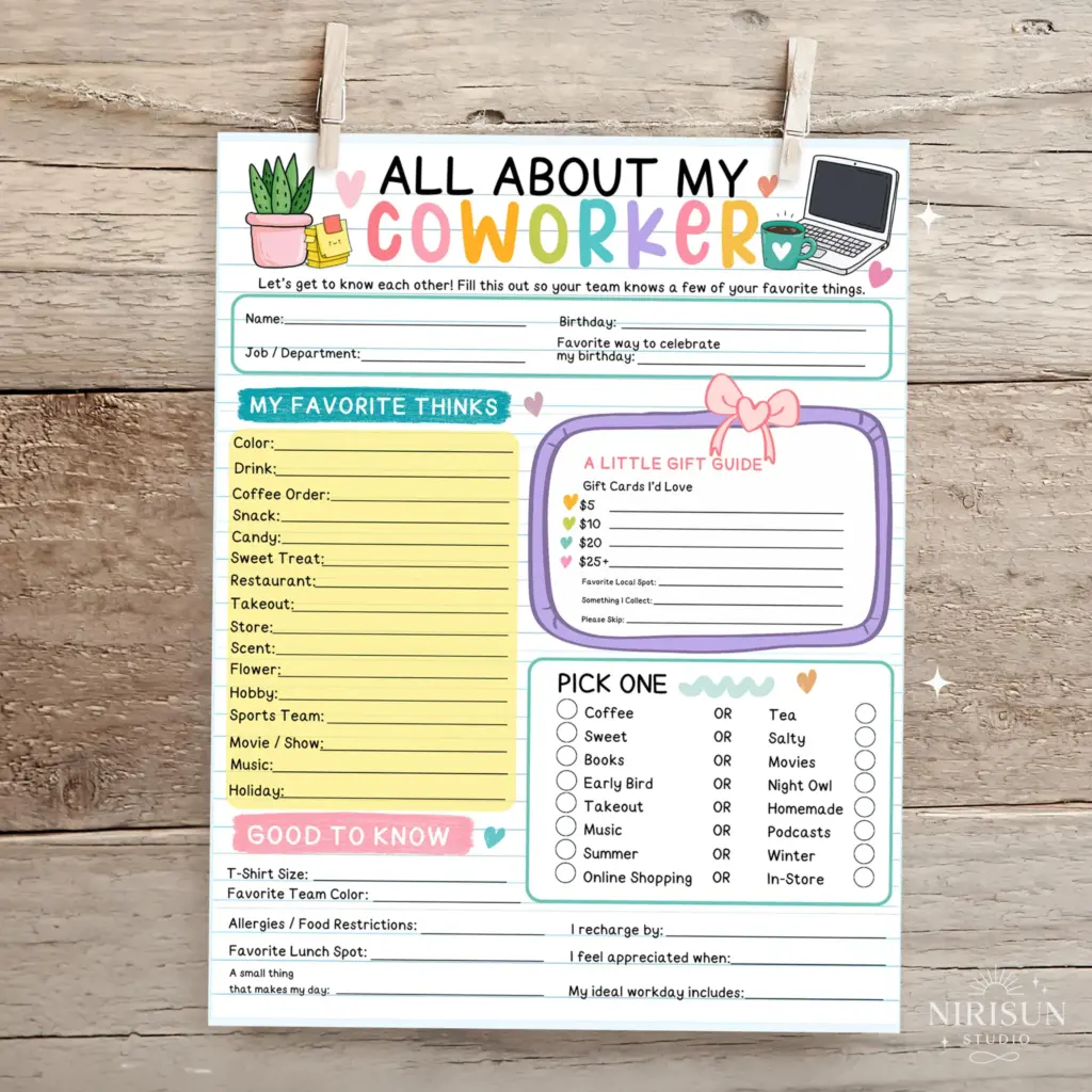 All About My Coworker Pdf
