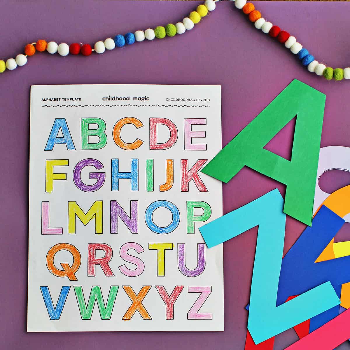 Alphabet Printable An Uppercase Letter Template For Kids
