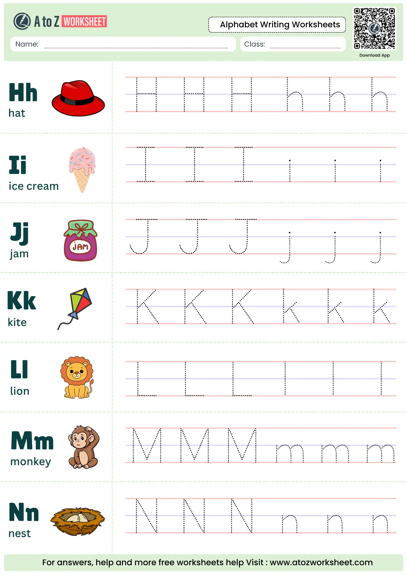 Alphabet Writing Worksheets