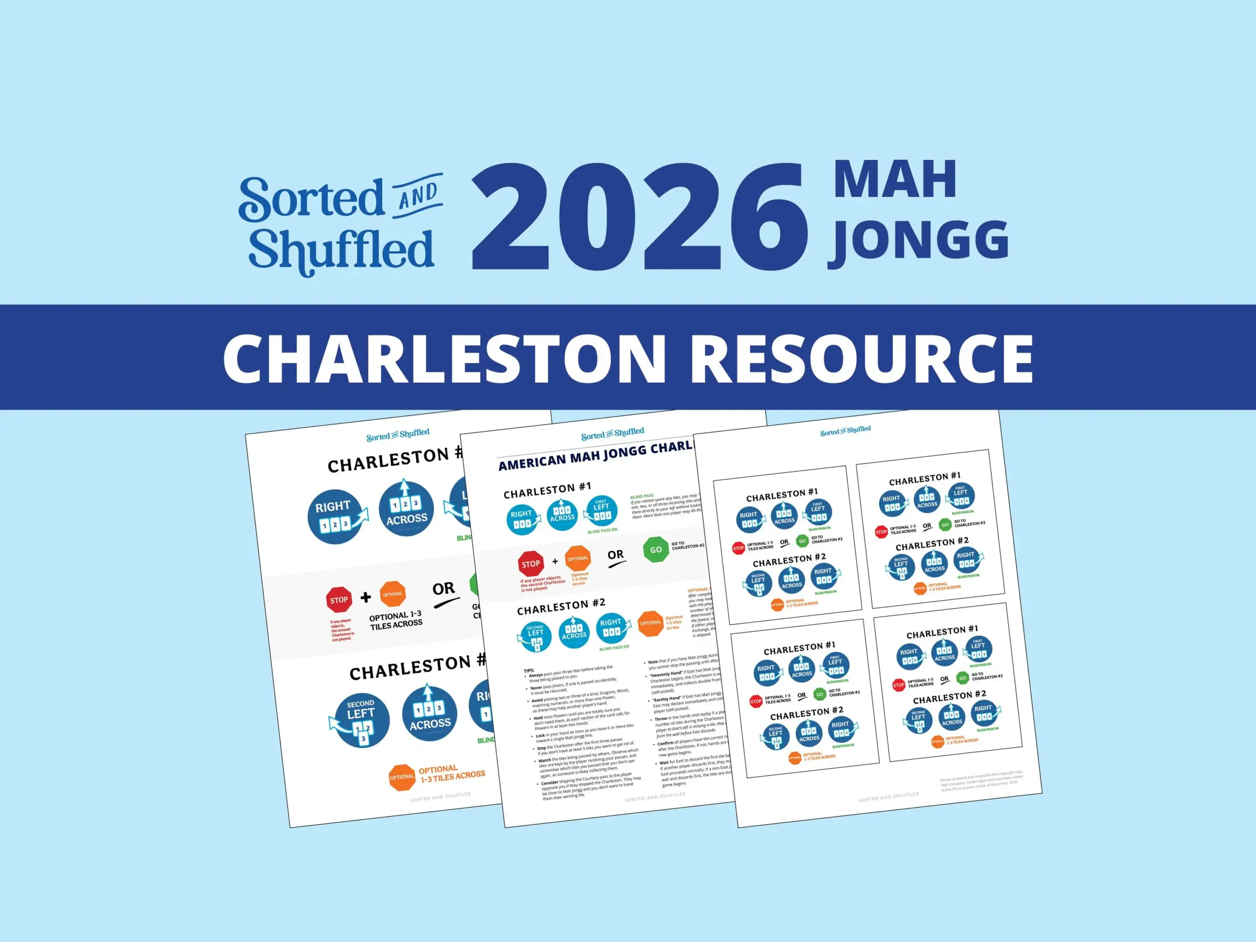 American Mahjong Charleston Cheatsheet