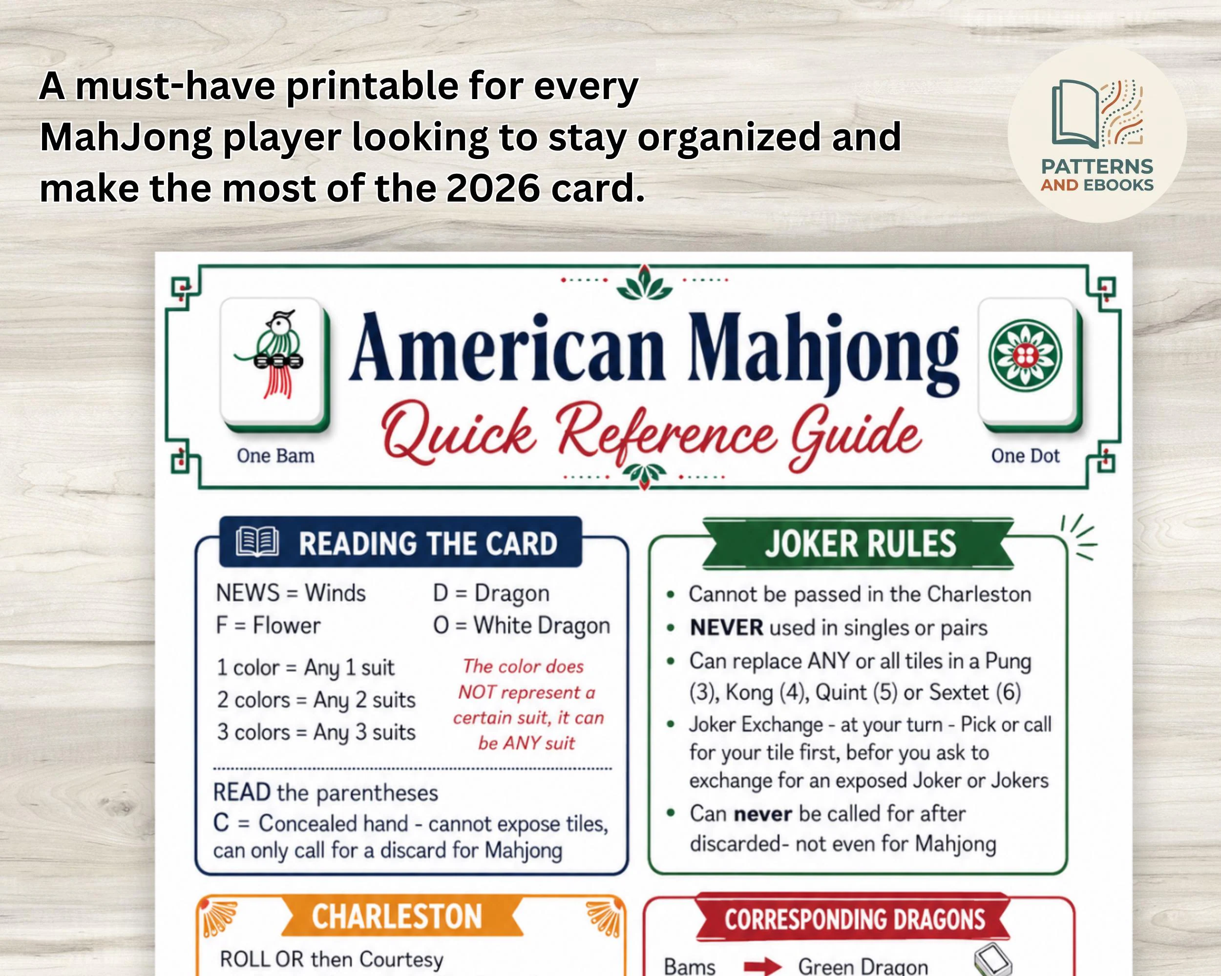 American Mahjong Quick Reference Guide