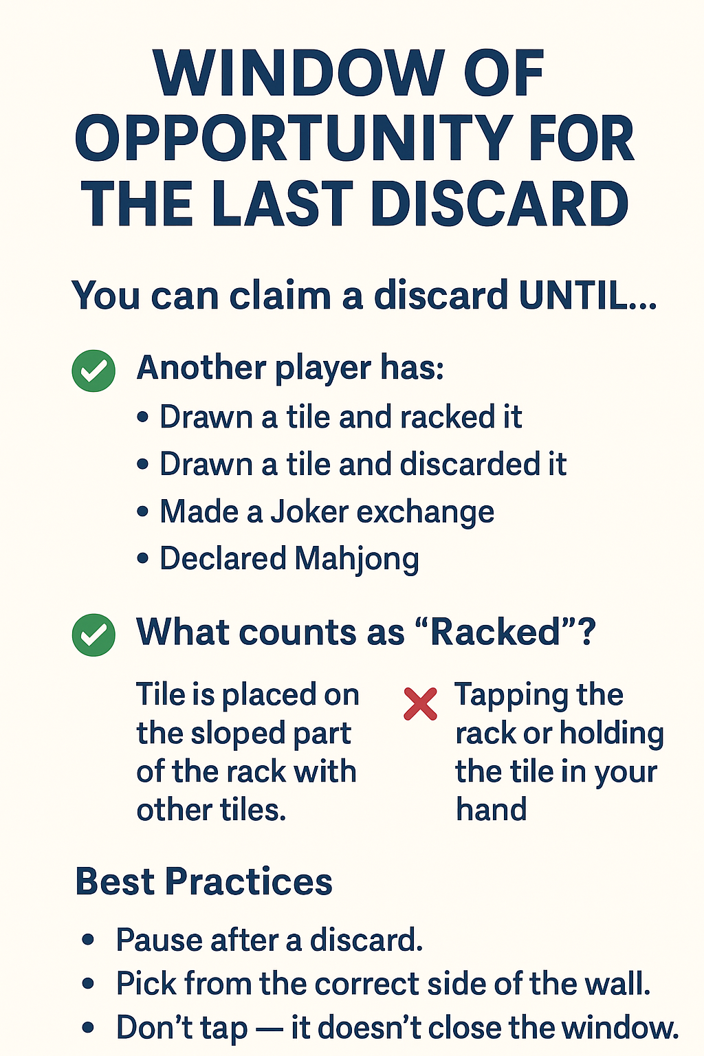 American Mahjong Rules Understanding The Window Of Opportunity For The Last Discard