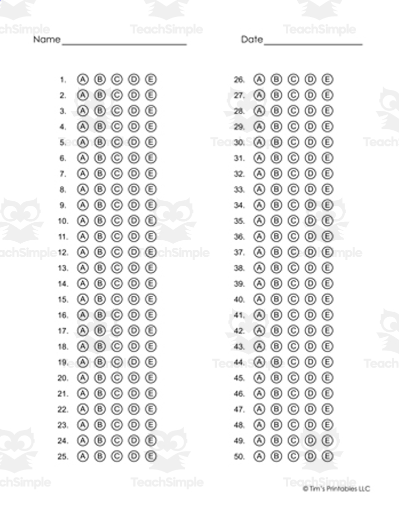 Answer Sheet Templates