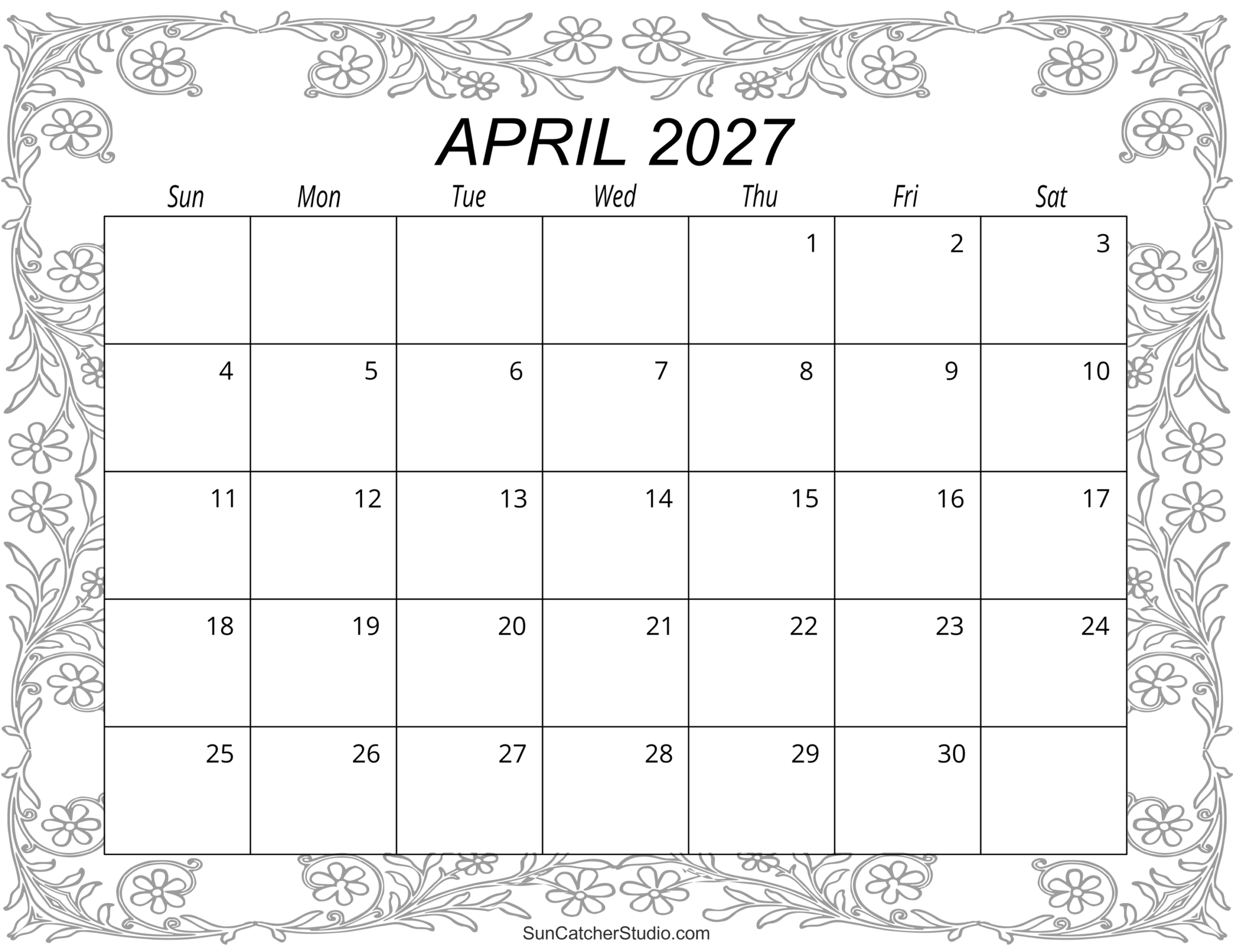April 2027 Calendar