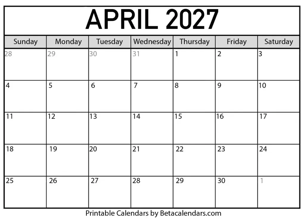 April Calendar