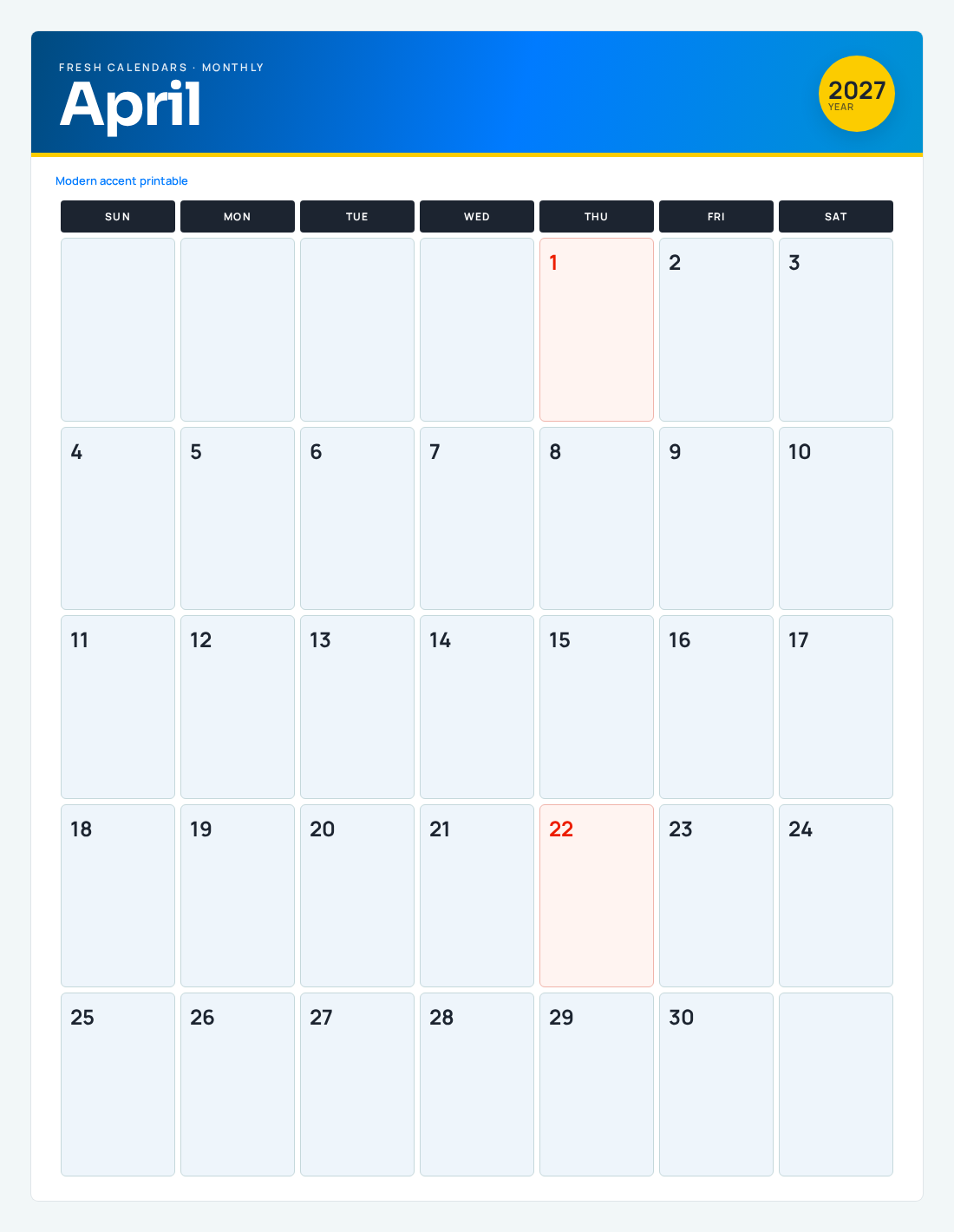April Calendars