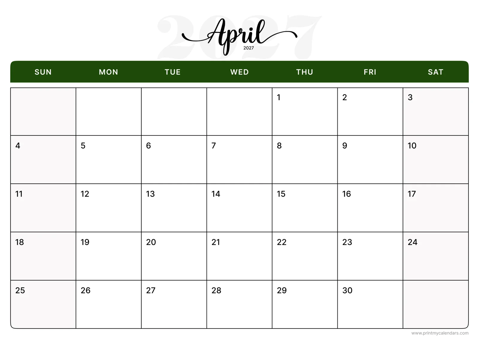 April Calendars