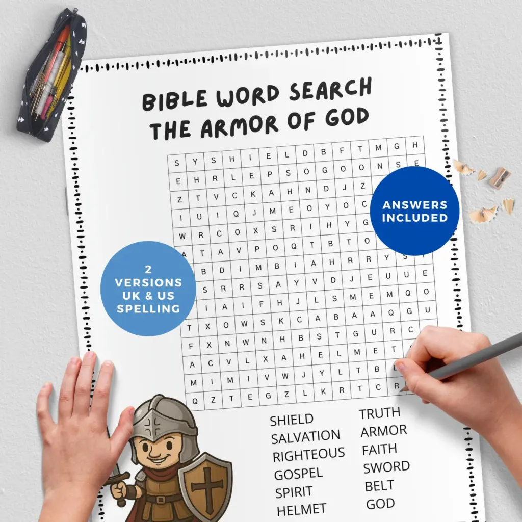 Armor Of God Activity Sheetbible Word