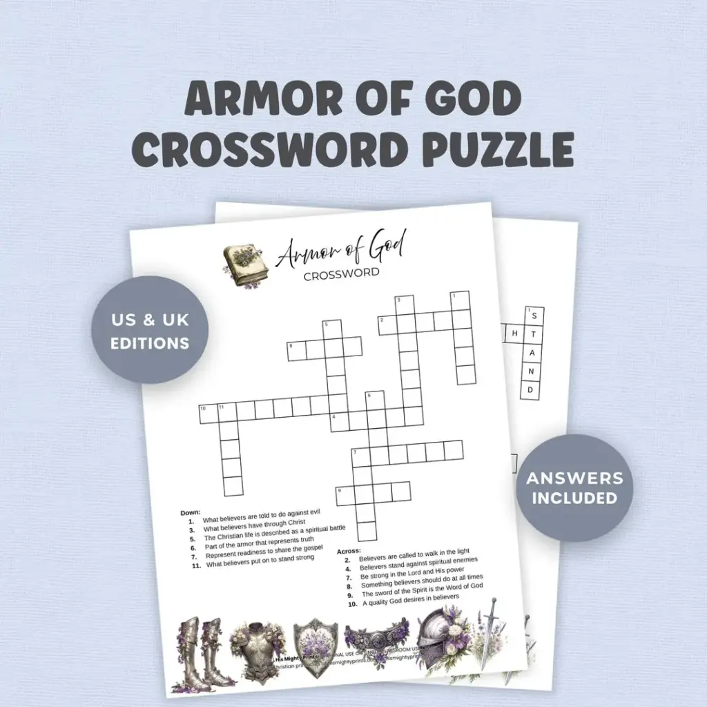 Armor Of God Bible Crossword Printable