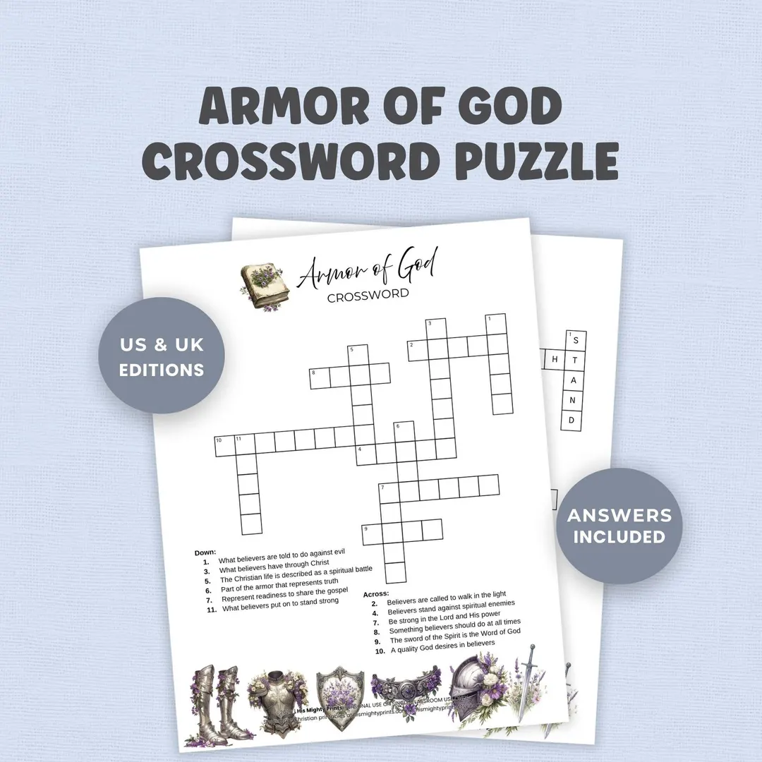 Armor Of God Bible Crossword Printable