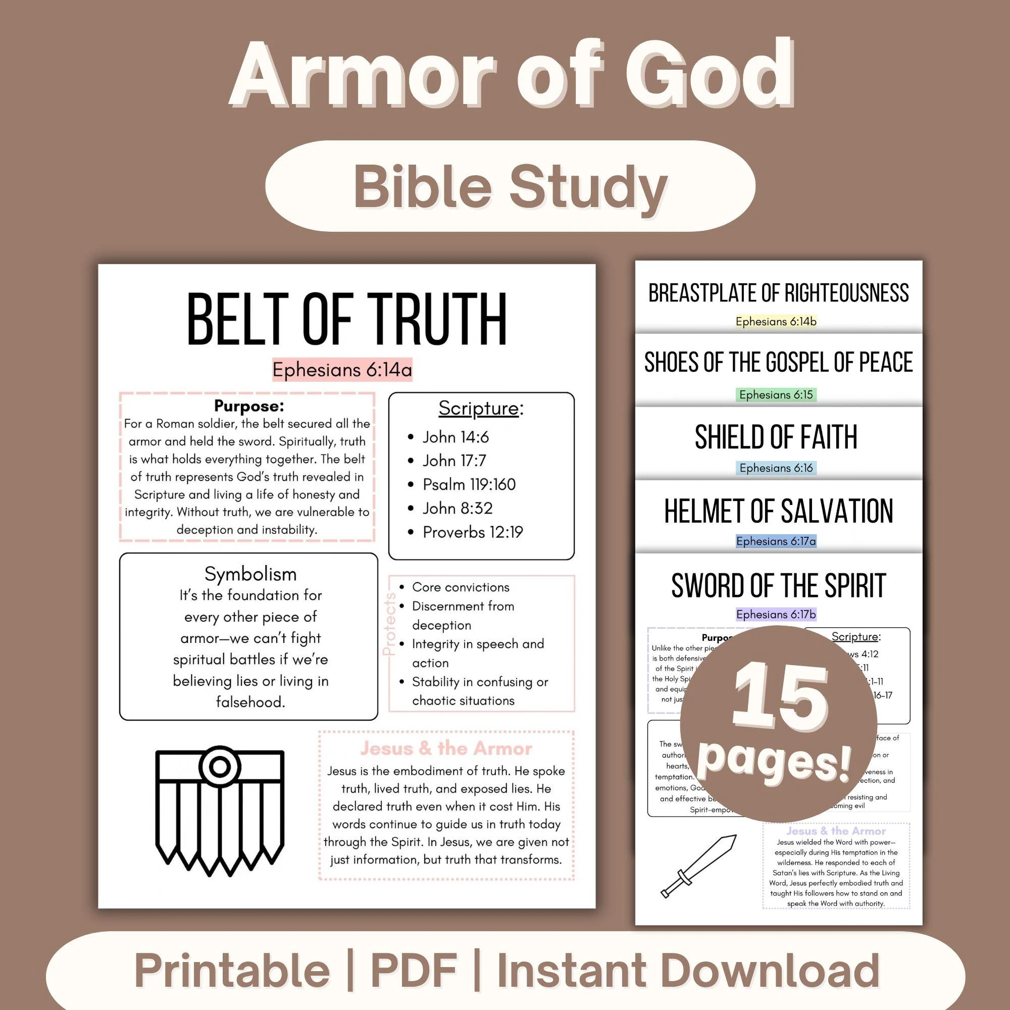 Armor Of God Bible Study Worksheet