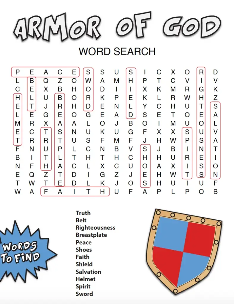 Armor Of God Word Search