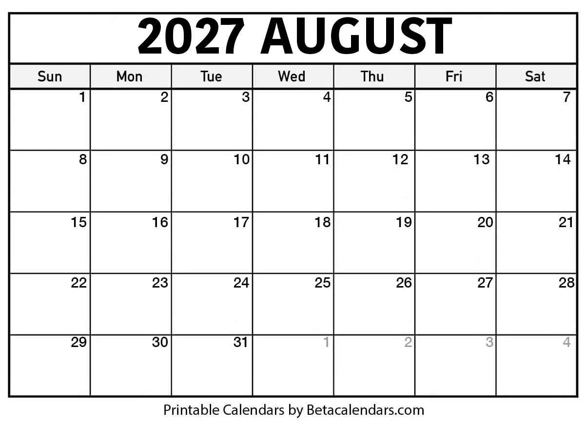 August Calendar