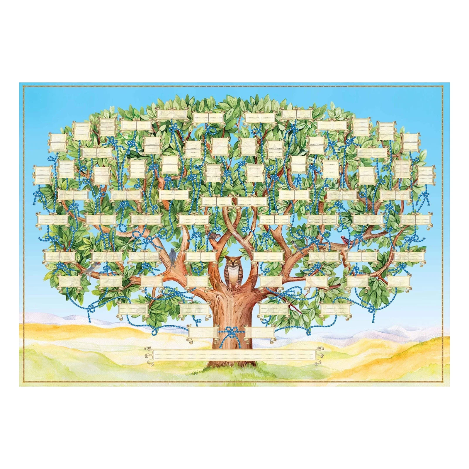 B Family Tree Chart Diy Genealogy Poster Blank Fillable Ancestor Chart Canvas Material Handwritten Design 6 Generation Layout Home Decor Family Histo