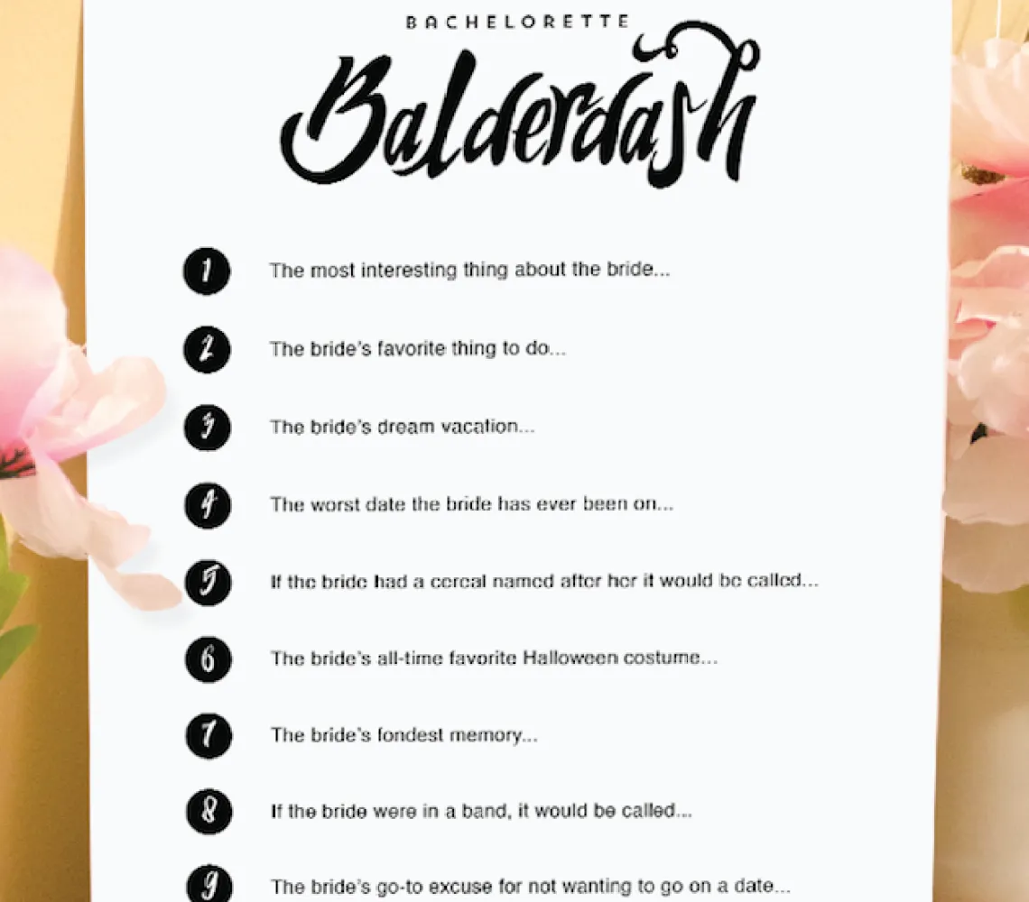 Bachelorette Party Bridal Shower Free Printables