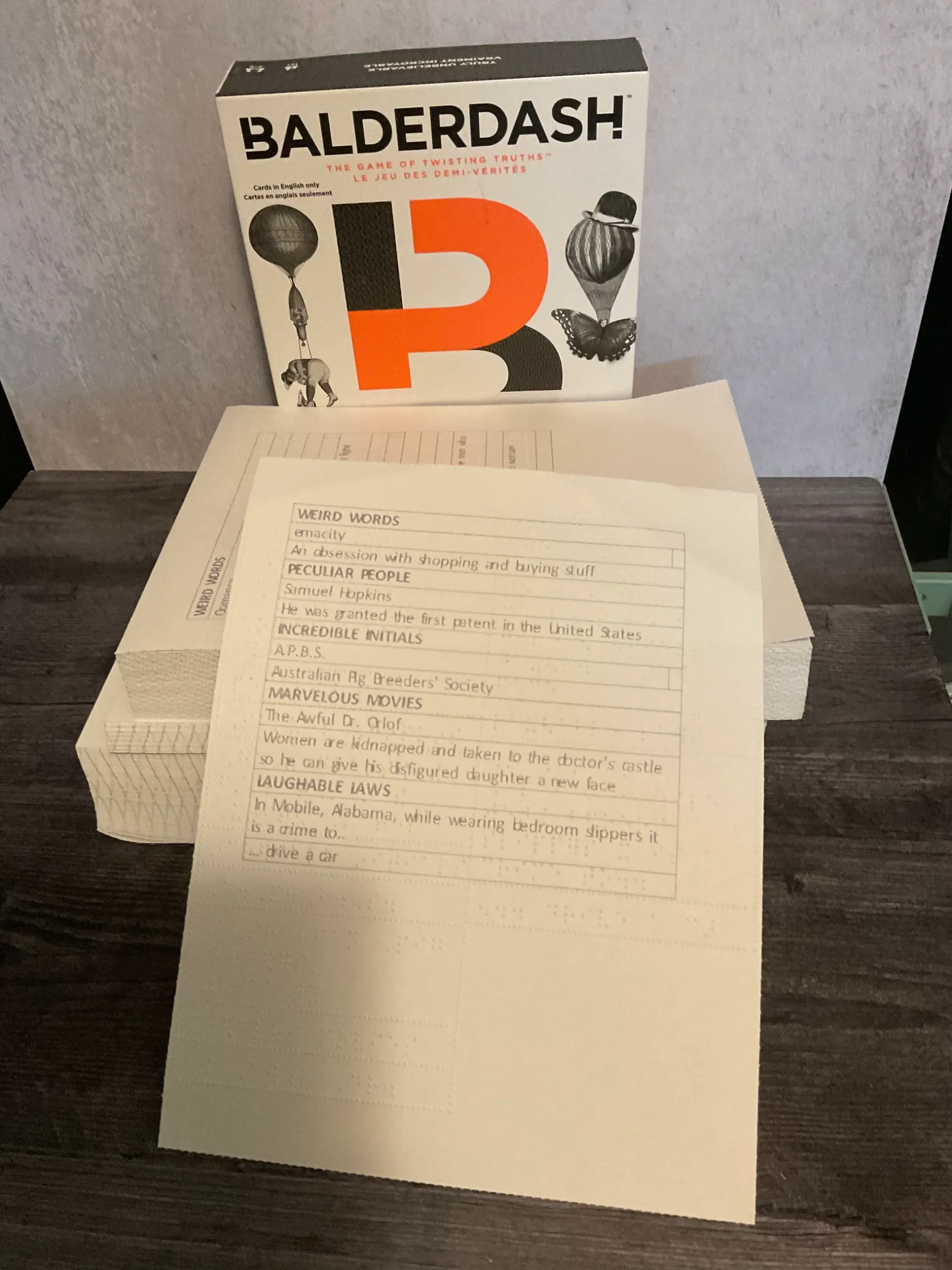 Balderdash Accessibility Kit