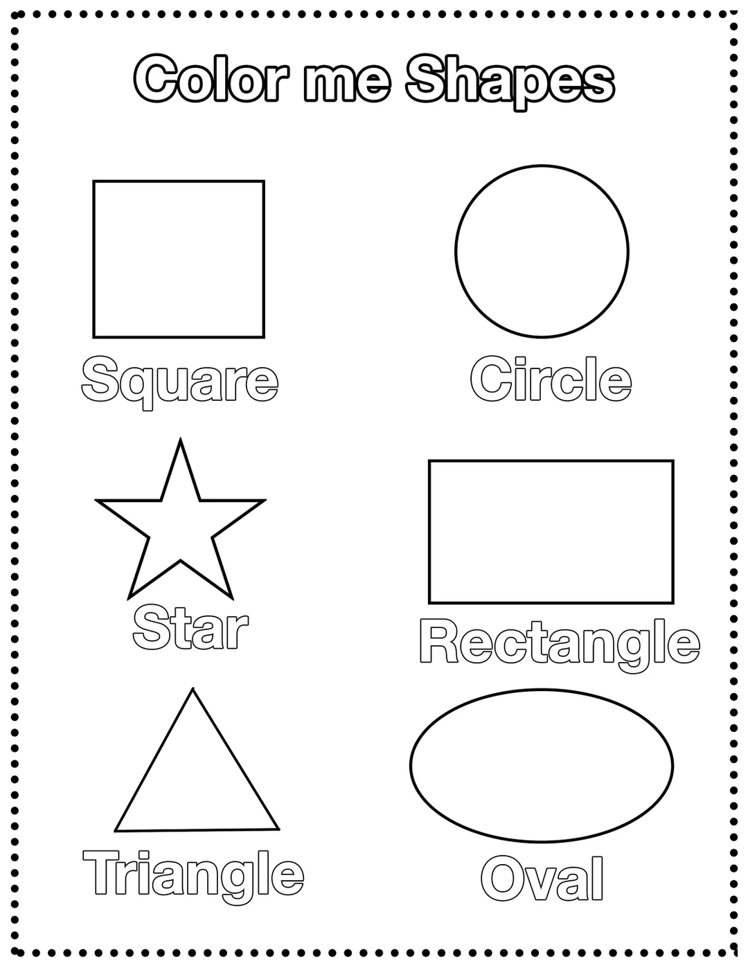 Basic Shape Kids Coloring Page