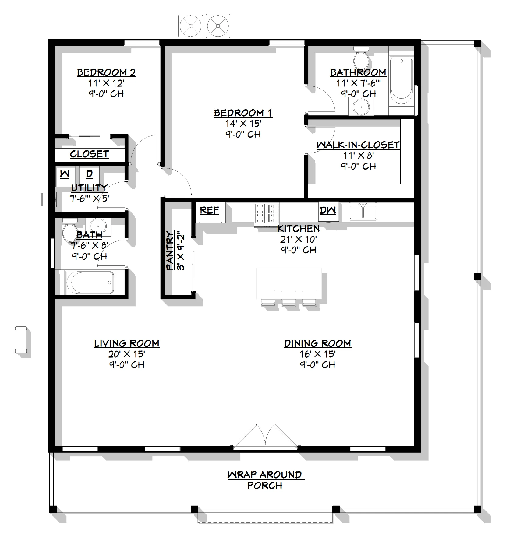 Bco 40036 Moose Barndominium House Plan