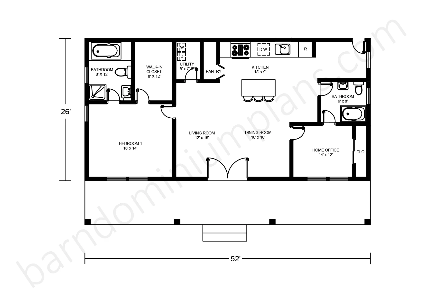 Bco 40049 Barndominium House Plan