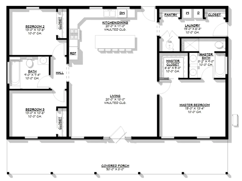 Bco 40156 Emily Barndominium House Plan