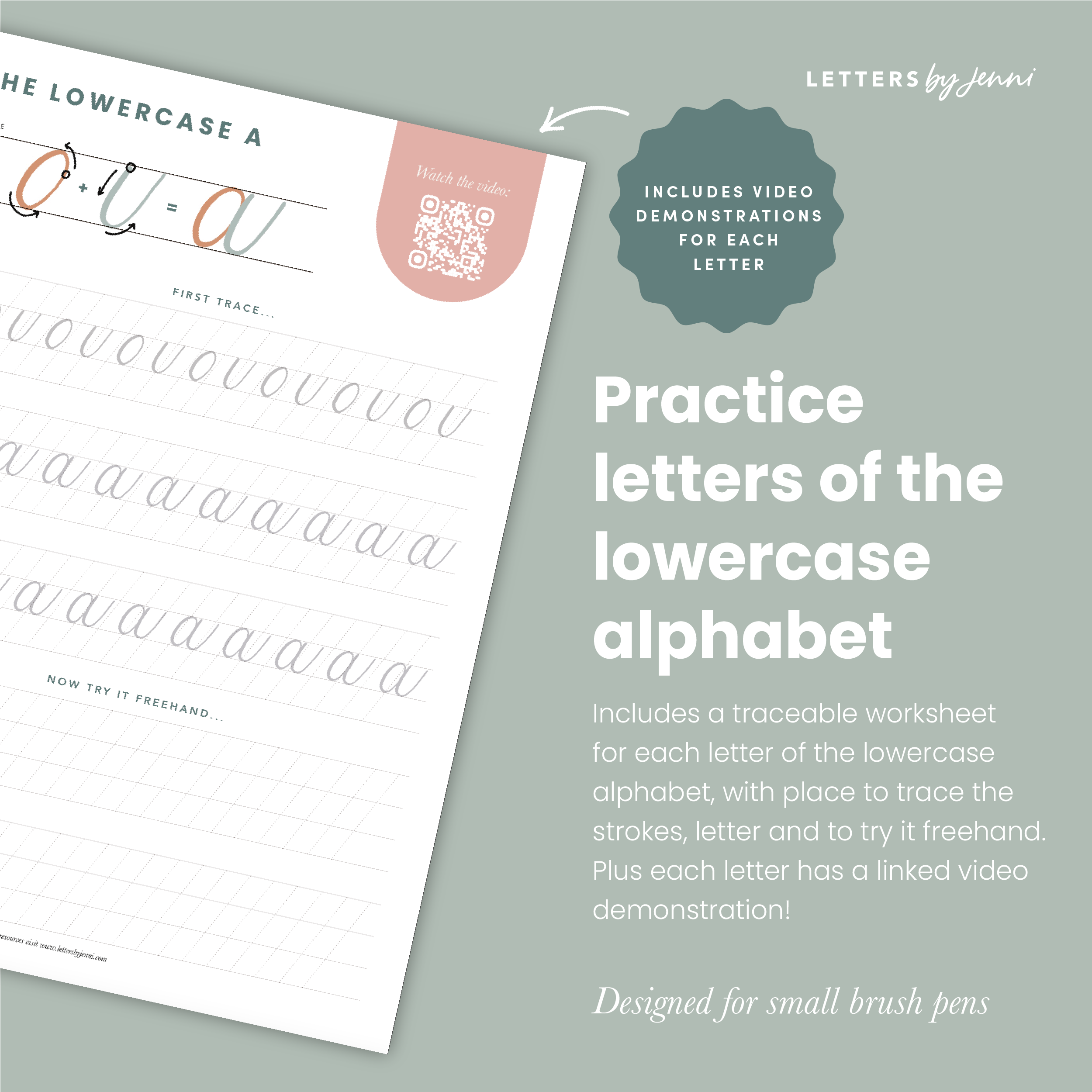 Beginners Calligraphy Lowercase Alphabet