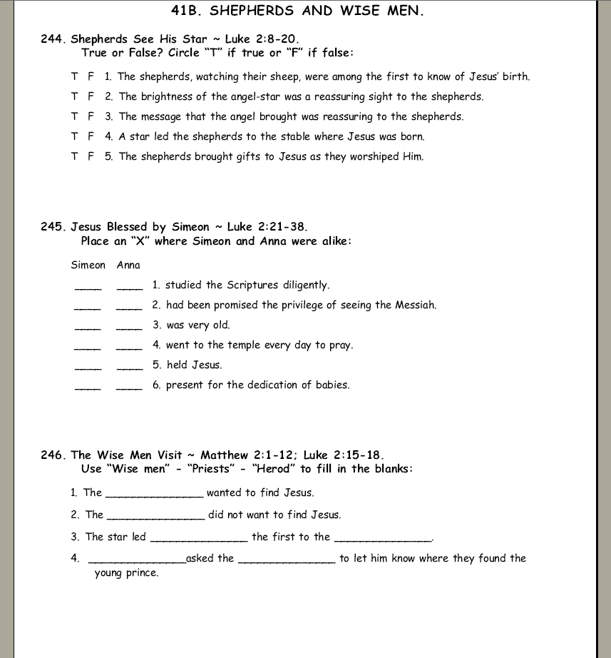 Bible Activities Workbook